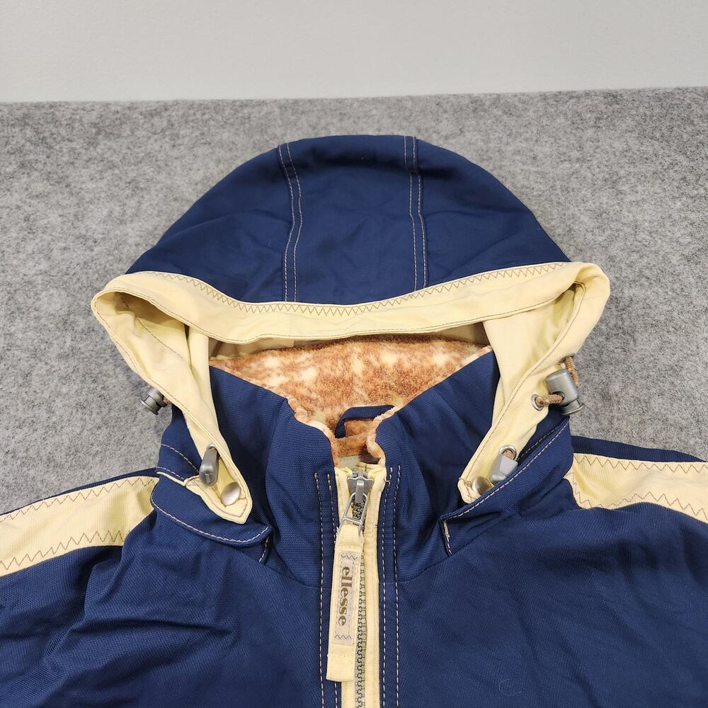 VTG Ellesse Sunflower Jacket Mens Large Pullover Hooded Japan 90s Fleece‎ Lined - Picture 6 of 16